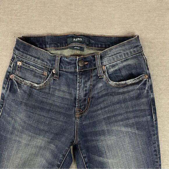 Aeropostale Distressed Denim Skinny Stretch Jeans Women’s Size 27/28 - Picture 2 of 9